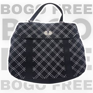 Vera Bradley Black Spectator Quilted Turn Lock Bag OS